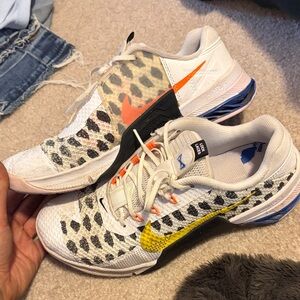 Nike Women's White and Black Leopard Print Sneakers